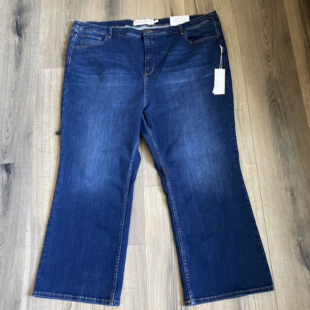 NEW Soft Surroundings Size 24W Ultimate Denim Kick Flare Jeans Cielo Wash